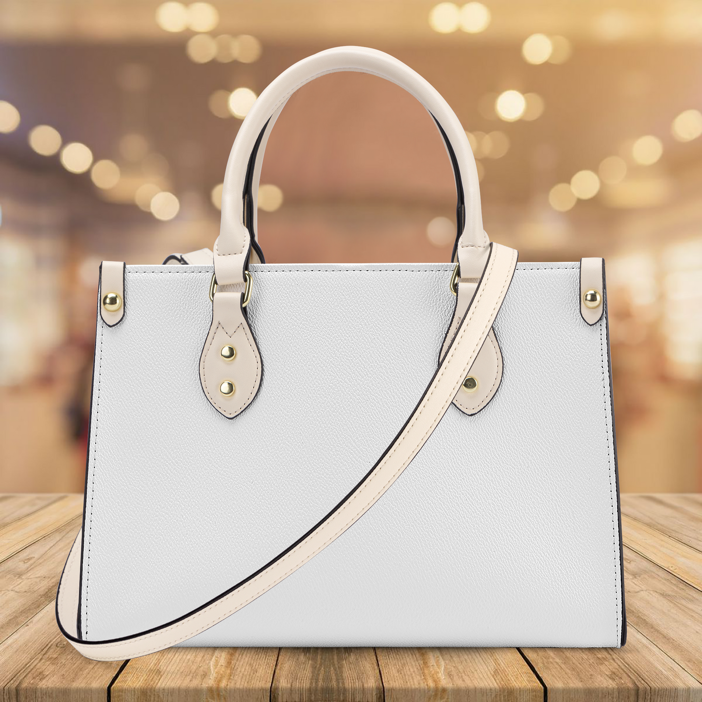 Luxury Women PU Tote Bag - White