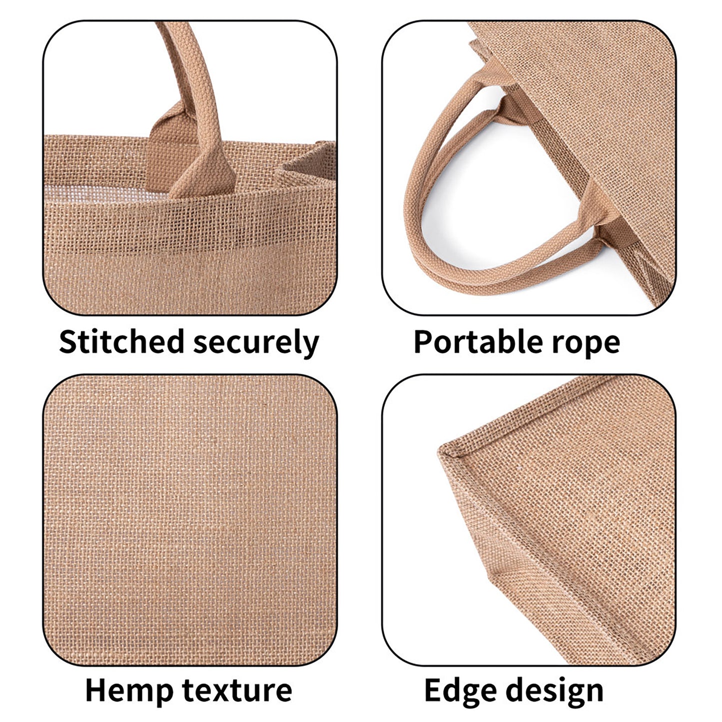 Customizable Brown Burlap Tote Shopping Bags