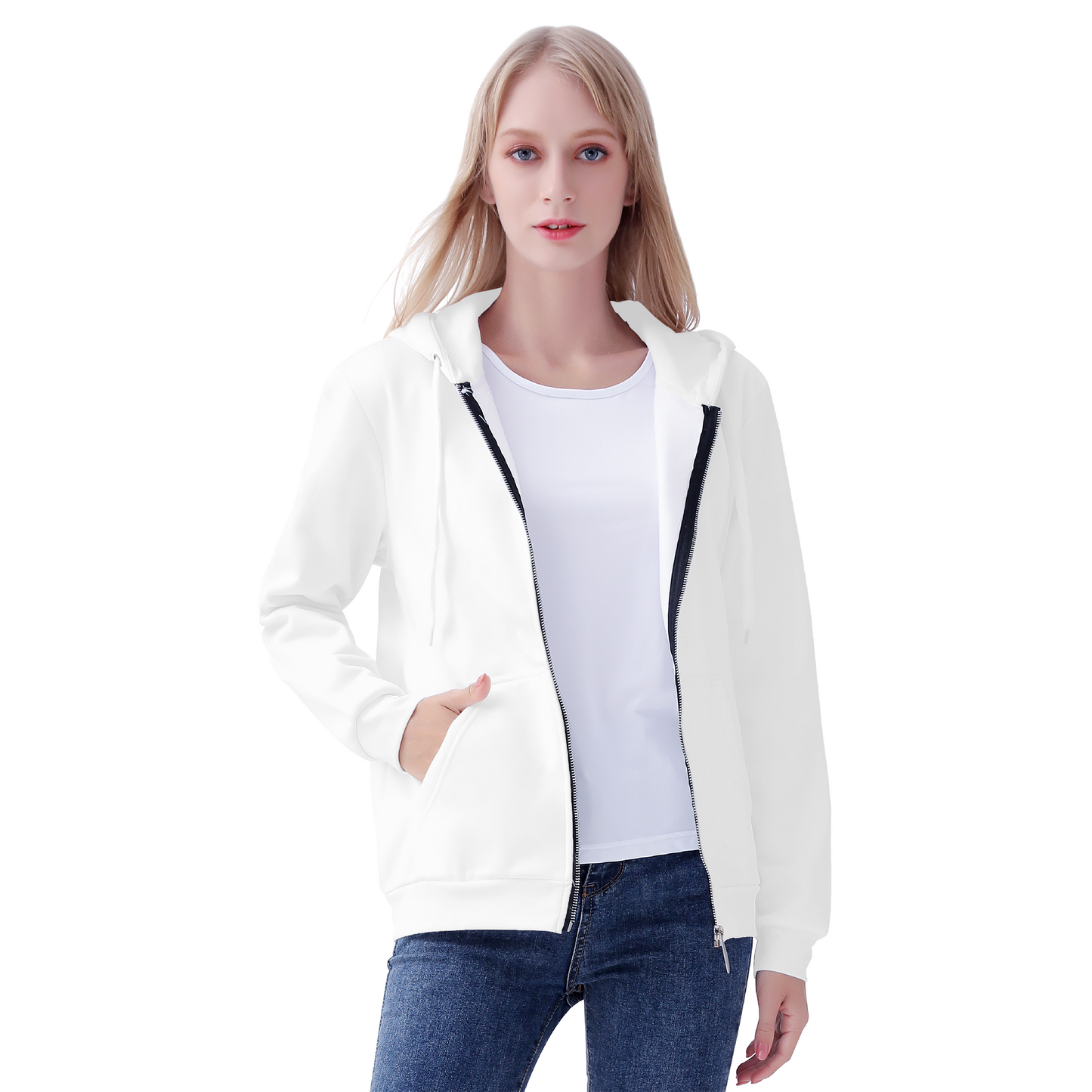 Women's All Over Print Zip Hoodie