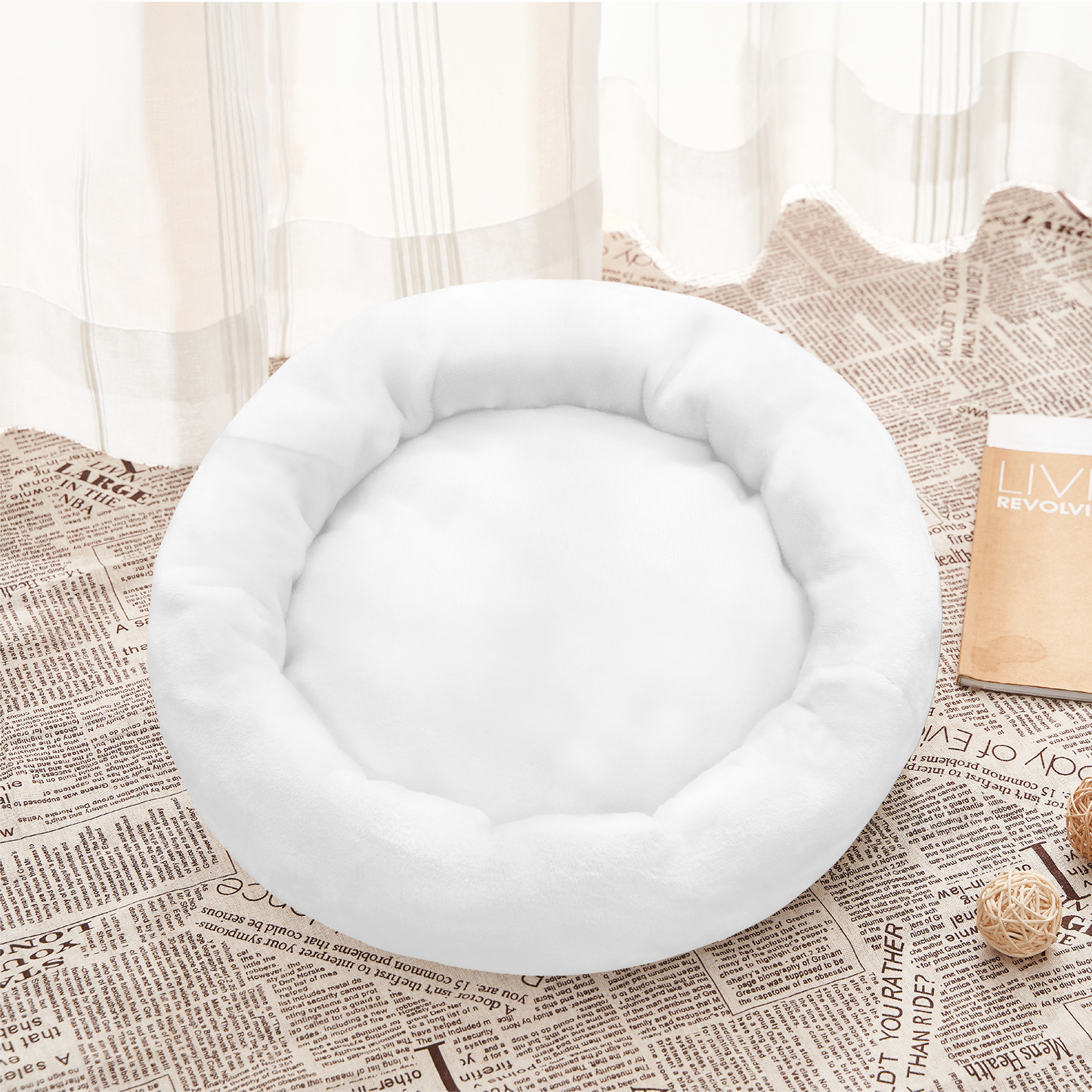 Flannel Round Pet Bed (27X27in)