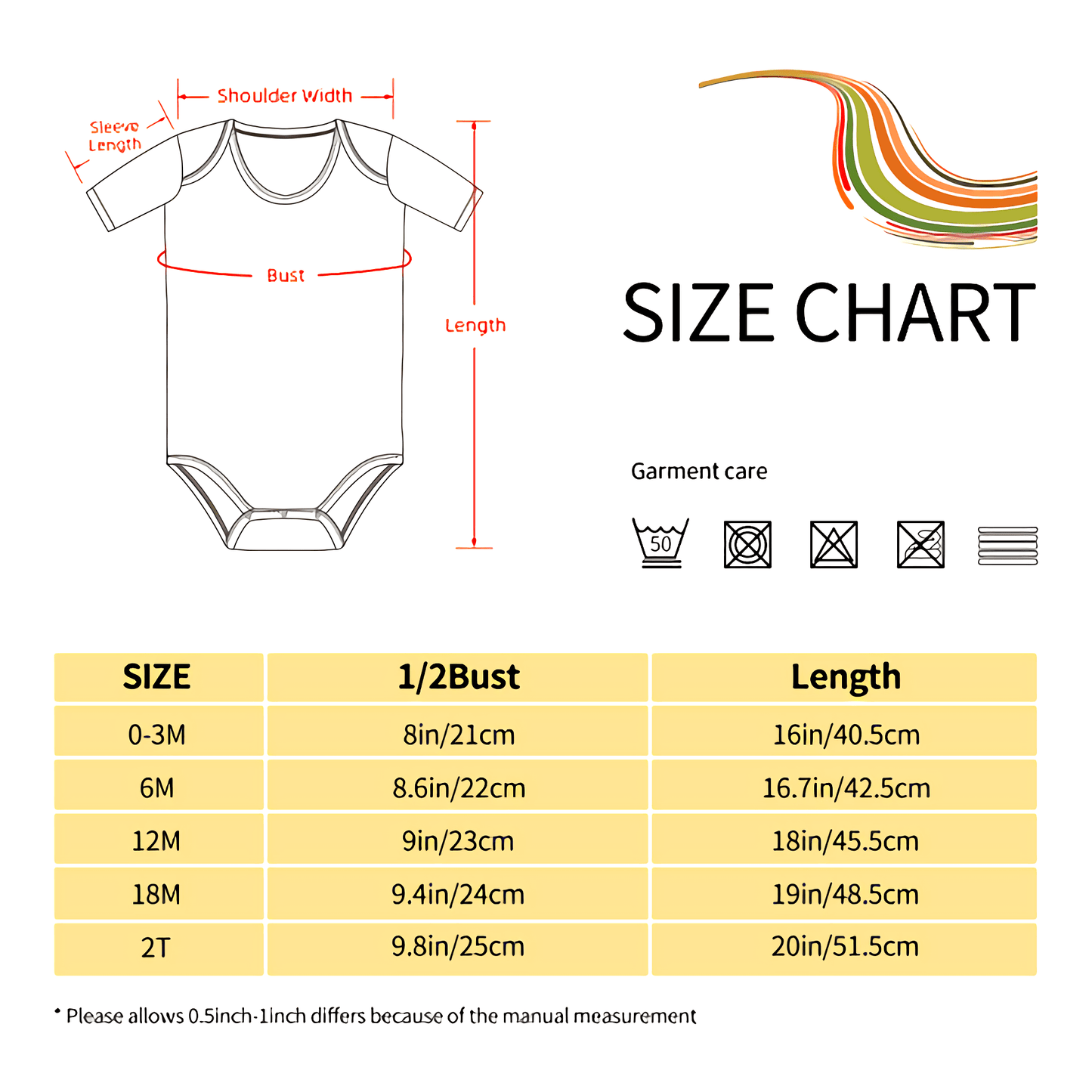 Multicolor Baby Onesies