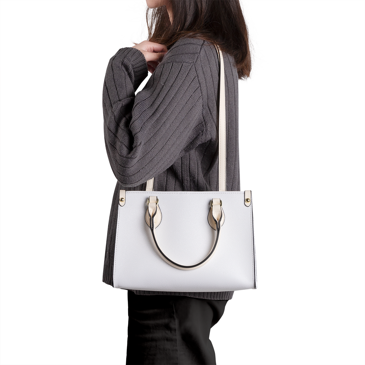 Luxury Women PU Tote Bag - White
