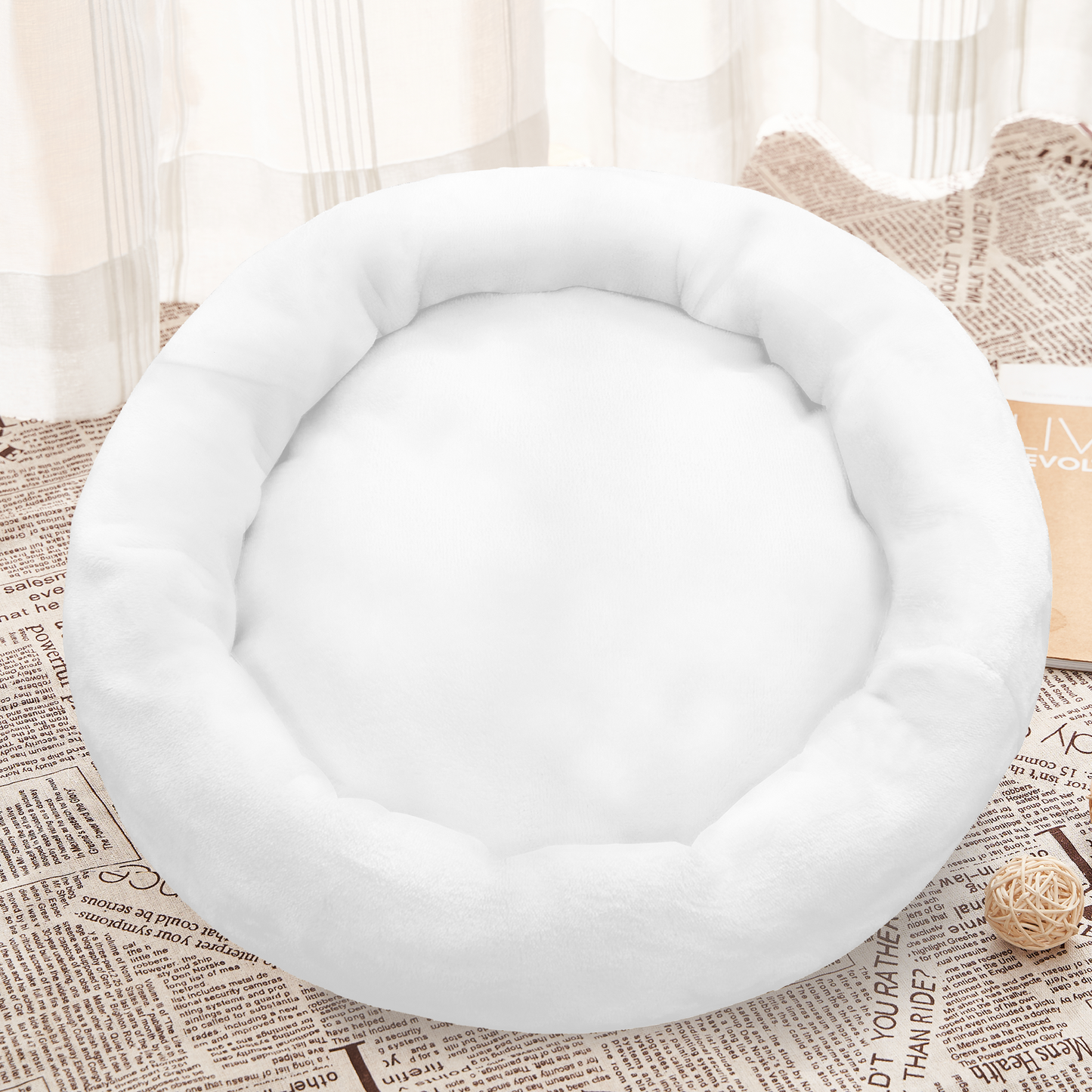 Flannel Round Pet Bed (39X39in)