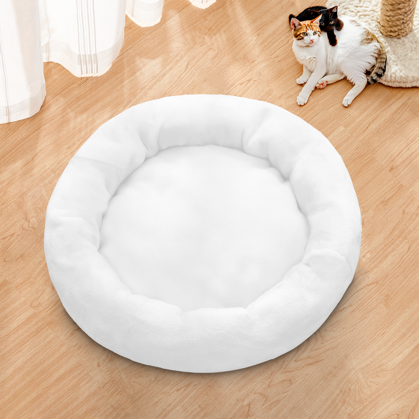 Flannel Round Pet Bed (23X23in)