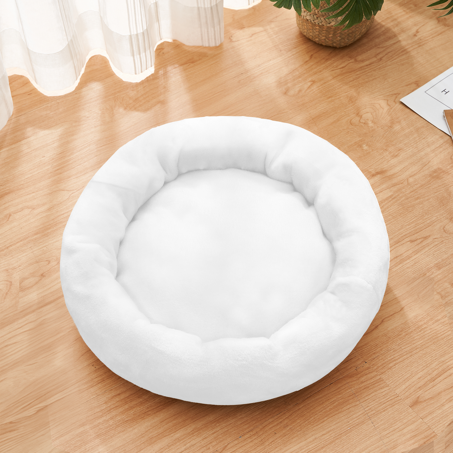 Flannel Round Pet Bed (27X27in)