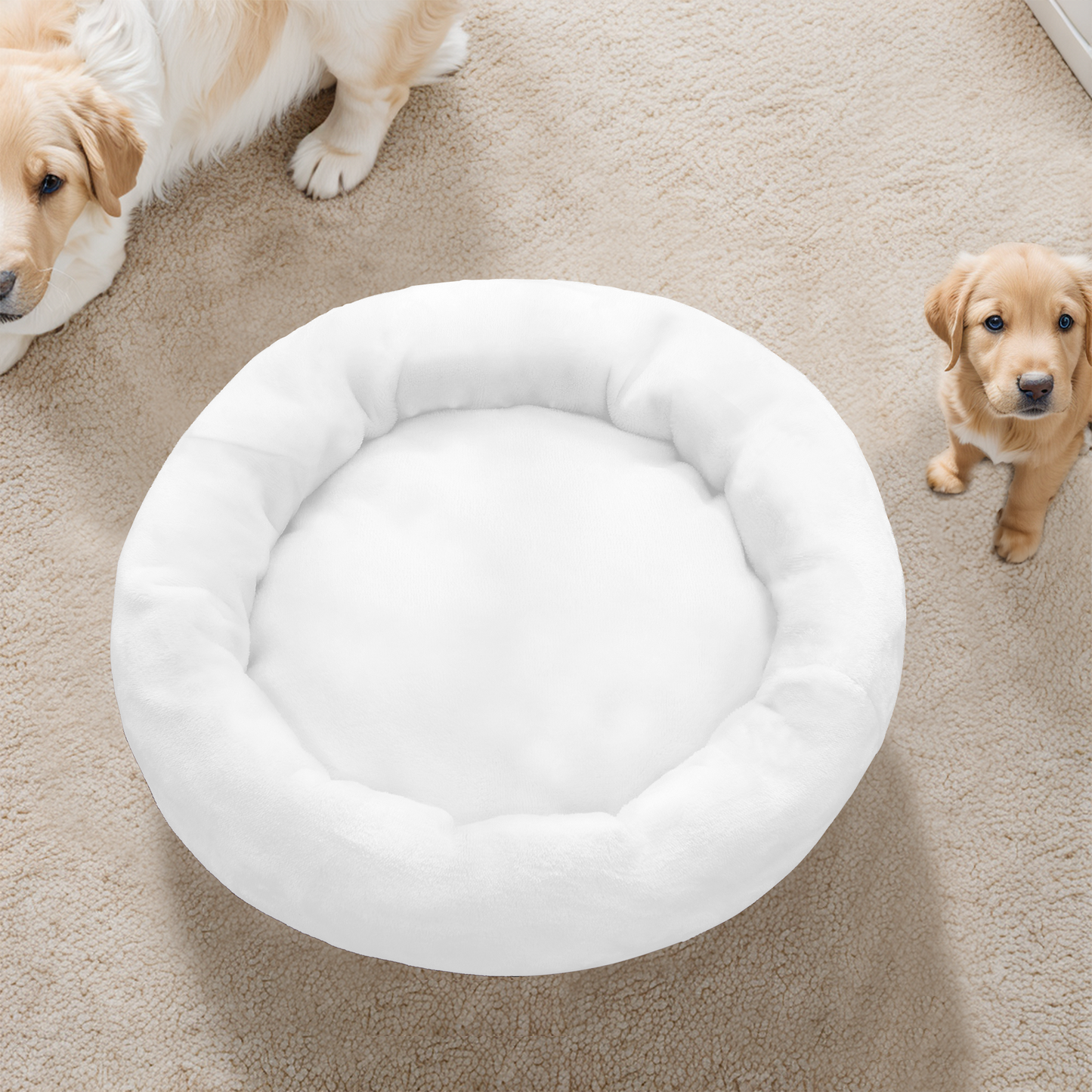 Flannel Round Pet Bed (23X23in)