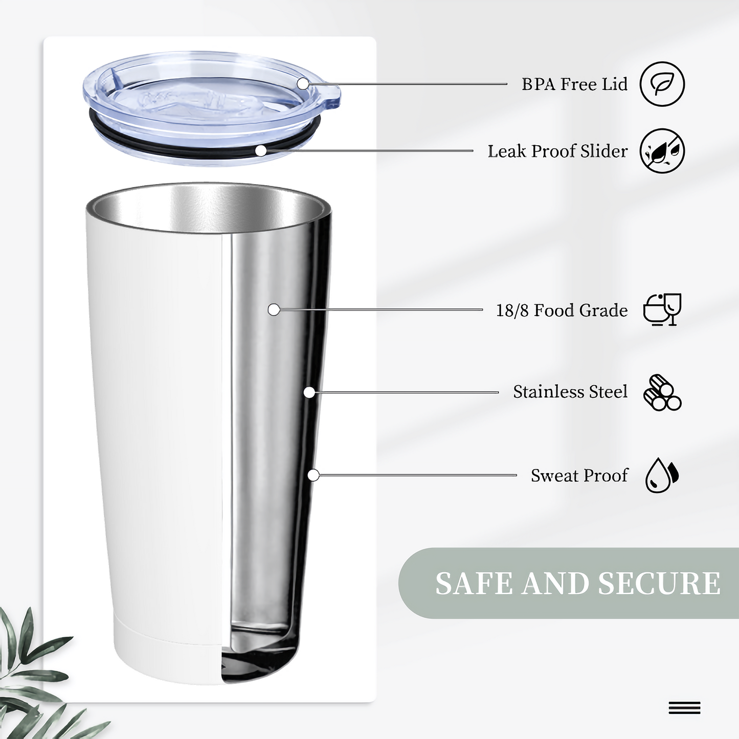 Stainless Steel Straw Lid Cup
