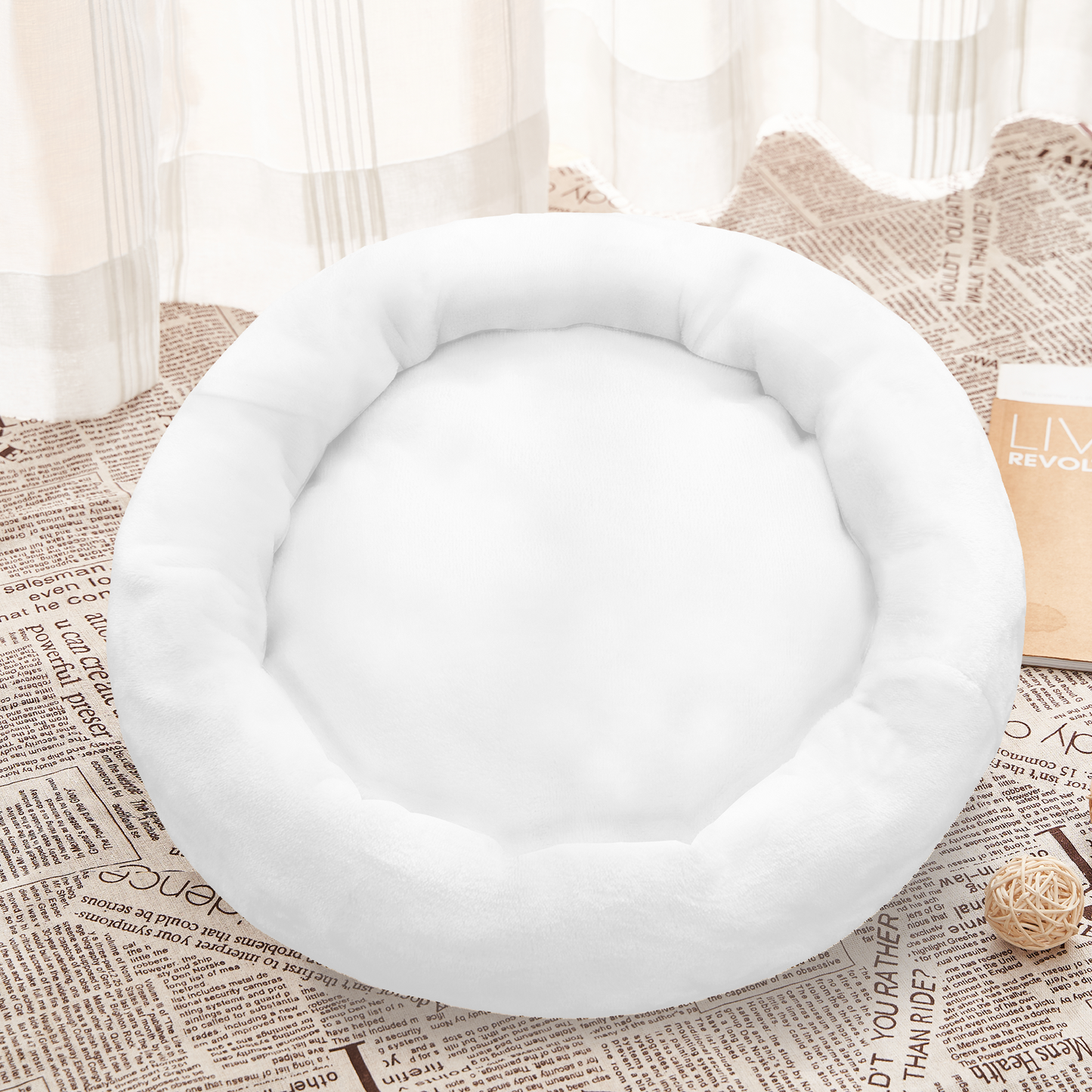 Flannel Round Pet Bed (31X31in)
